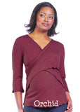 Jersey Cross Over Maternity/Nursing Top - tummystyle.com