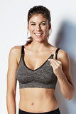 Bravado Body Silk Seamless Yoga Nursing Bra - Heather Charcoal - tummystyle.com