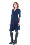 Everly Grey Kaitlyn Navy Wrap Maternity Dress - tummystyle.com