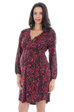 Everly Grey Lexi Lipstick Abstract Maternity Dress - tummystyle.com