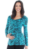 Everly Grey Bailey Jade Floral Maternity/Nursing Top - tummystyle.com