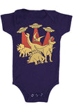 Gnome Dino vs Aliens Baby One Piece - tummystyle.com