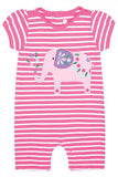 Jojo Maman Pretty Elephant One Piece Romper Orchid-White Stripe - tummystyle.com