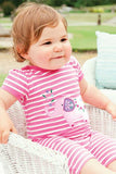 Jojo Maman Pretty Elephant One Piece Romper Orchid-White Stripe - tummystyle.com