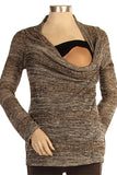 Japanese Weekend During & After Cowl Neck Nursing Sweater - tummystyle.com