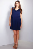 Maternal America Navy Shift Maternity Dress - tummystyle.com