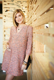 Maternal America Pink Boucle Maternity Shift Dress - tummystyle.com