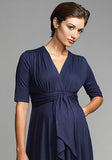 Maternal America Front Tie Keyhole Dress - tummystyle.com