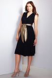 Maternal America Gold Sash Front Tie Dress - tummystyle.com