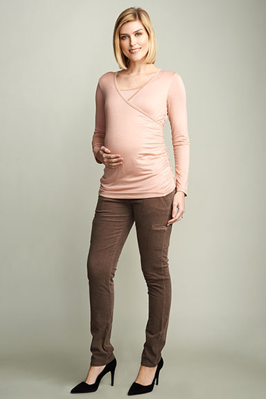 Maternal America Wrap Ruched Maternity/Nursing Top – TummyStyle Maternity &  Baby