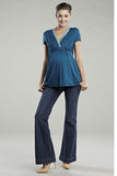 Maternal America Teal Maternity/Nursing MeshTop - tummystyle.com