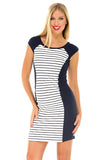 Olian Navy Boat Neck Maternity Dress - tummystyle.com