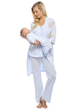 Olian 4 - Piece Chrysanthemum Pajama Set (Pink or Blue) - tummystyle.com
