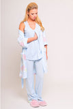 Olian 4 - Piece Chrysanthemum Pajama Set (Pink or Blue) - tummystyle.com