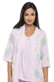 Olian 4 - Piece Chrysanthemum Pajama Set (Pink or Blue) - tummystyle.com