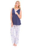 Olian Maternity Flower Dot Nursing Pajama Set - tummystyle.com