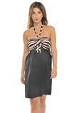 Olian Pink Striped Halter Maternity Dress - tummystyle.com