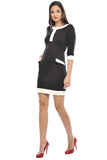 Olian White Trim Maternity Dress - tummystyle.com