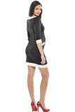Olian White Trim Maternity Dress - tummystyle.com