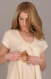 Organic Short Sleeeve Hospital Nursing Gown - tummystyle.com