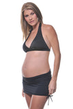 Prego Maternity Black Ruched Maternity Bikini - tummystyle.com