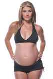 Prego Maternity Black Ruched Maternity Bikini - tummystyle.com