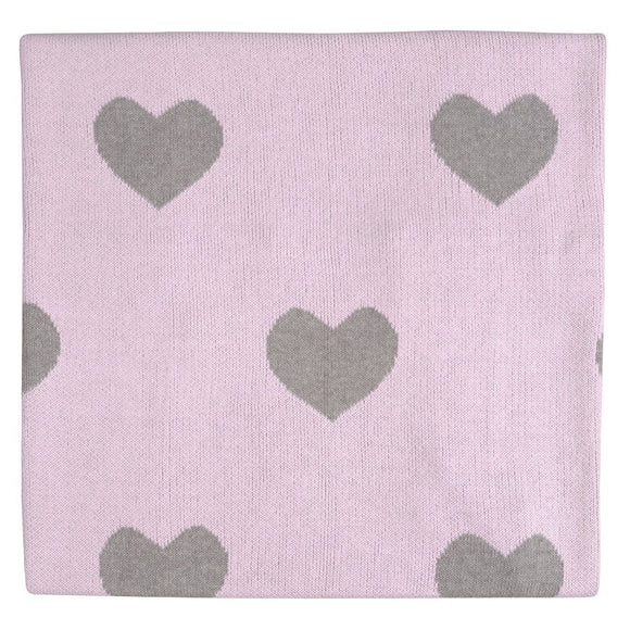 Heart Knitted Blanket - tummystyle.com