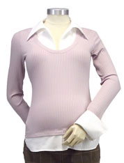 Rib Sweater Blouse - tummystyle.com