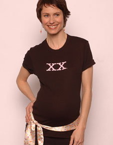 xx (Black) Maternity T-Shirt - tummystyle.com
