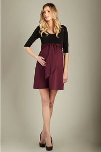 Maternal America Wine Scoop Neck Dress - tummystyle.com