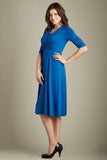 Maternal America L/S Tummy Tuck Nursing Dress Royal LARGE - tummystyle.com