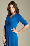 Maternal America L/S Tummy Tuck Nursing Dress Royal LARGE - tummystyle.com