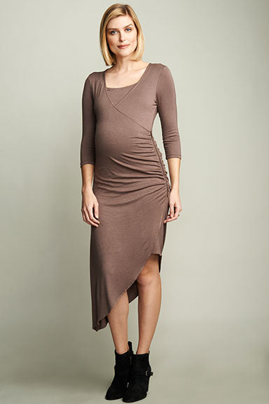 Maternal America Smokey Brown Maternity-Nursing Dress TummyStyle Maternity & Baby Maternal America Smokey Brown Maternity-Nursing Dress TummyStyle Maternity & Baby