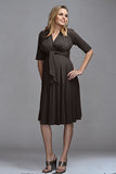 Maternal America Front Tie Keyhole Dress - tummystyle.com