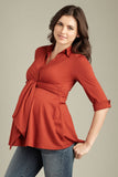 Maternal America Front Tie Blouse - tummystyle.com