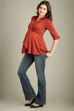 Maternal America Front Tie Blouse - tummystyle.com