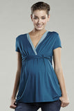 Maternal America Teal Maternity/Nursing MeshTop - tummystyle.com