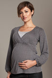 Maternal America Cotton Maternity/Nursing Sweater - tummystyle.com