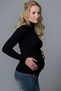 Maternal America Rib Maternity TurtleNeck - tummystyle.com