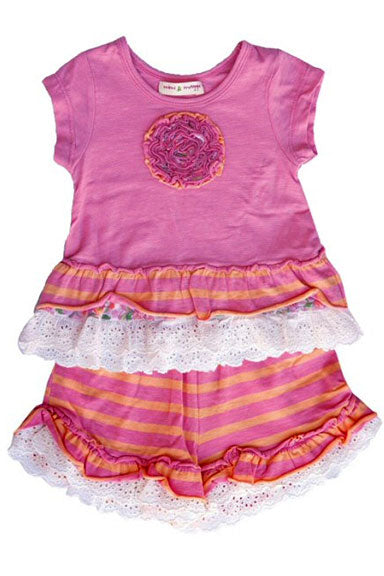 Mimi & Maggie Beach 2 PC Baby Day Set in Pink - tummystyle.com