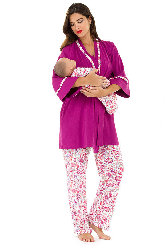 Olian Maternity 5 Piece Nursing Pajama Set – TummyStyle Maternity & Baby